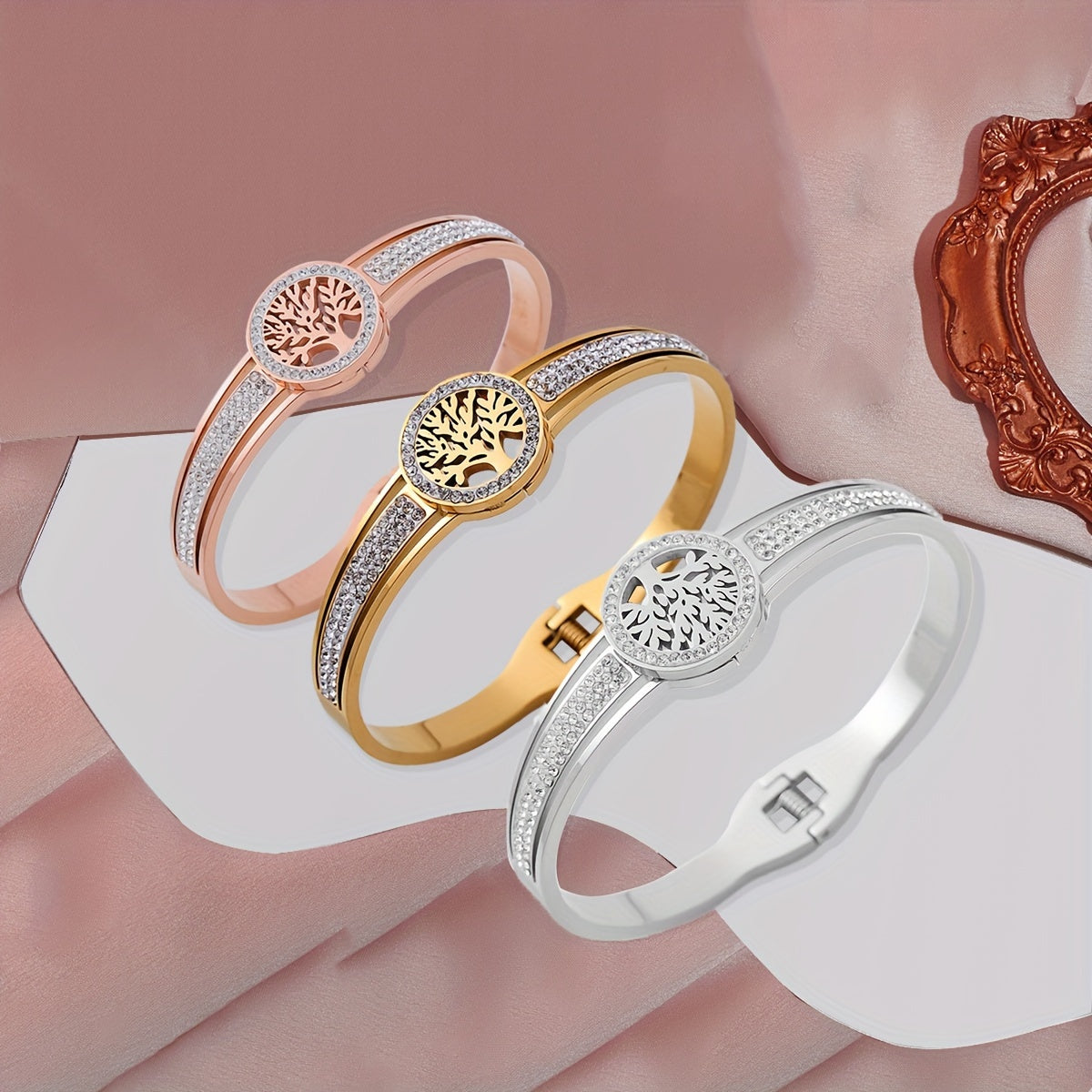 ラインストーン ツリー バングル