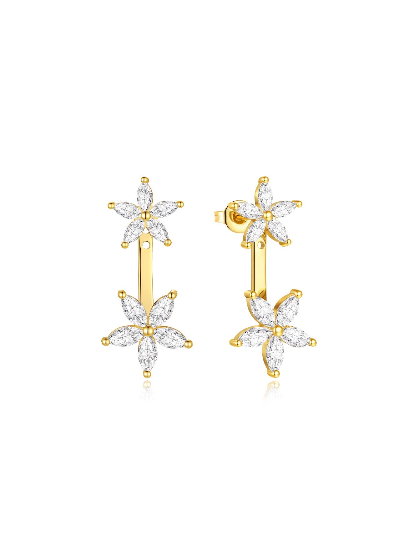 スプライスドフラワーイヤリング