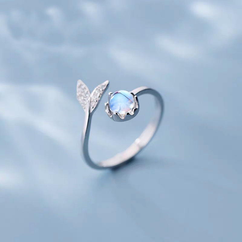 Moonstone Mermaid Tail Wrap Ring