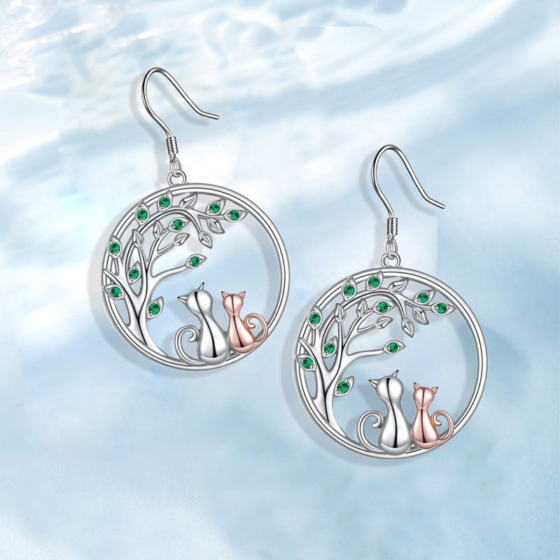 ラッキーツリーキャットピアス