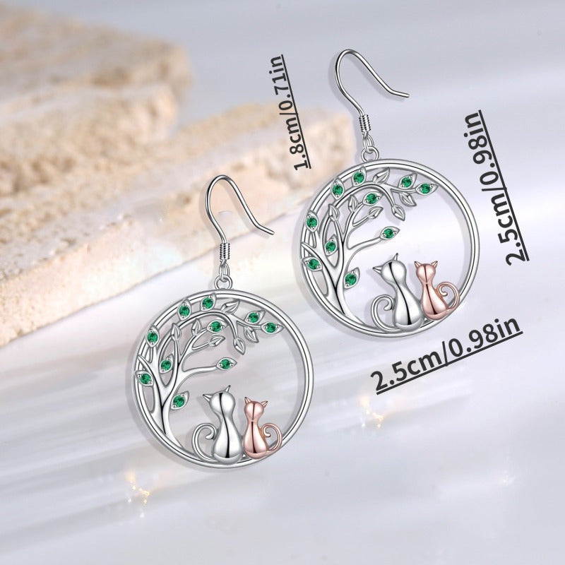 ラッキーツリーキャットピアス