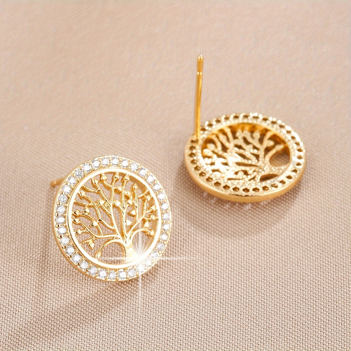 ミニマリスト生命の樹ピアス