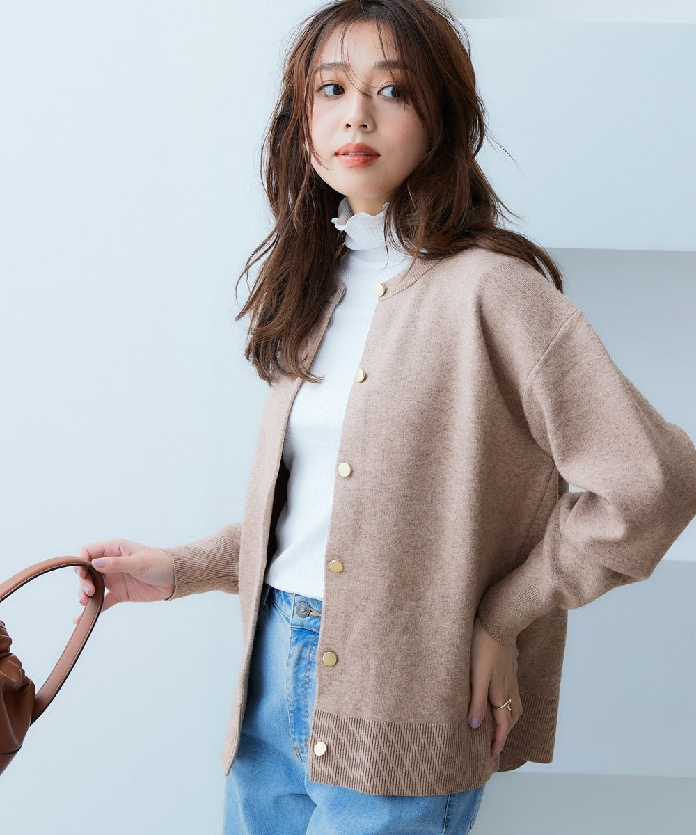 ニットボタンカーディガン