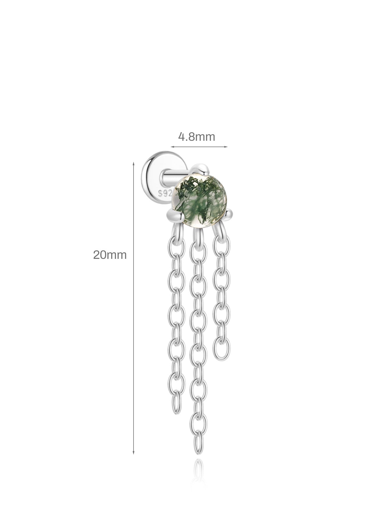 ウォーターグラスアゲート タッセルスタッド