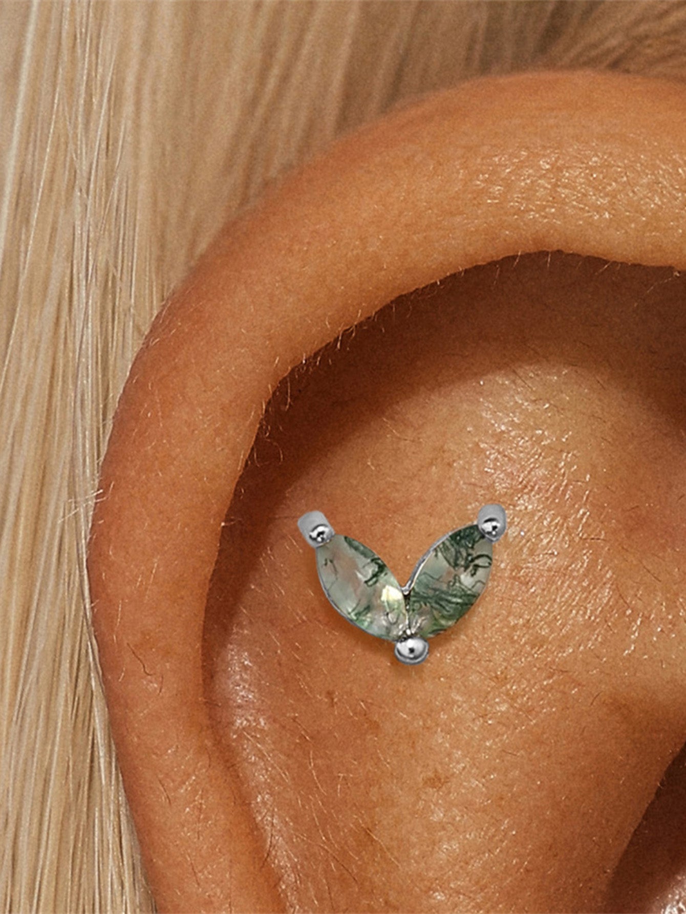 ダブルアゲートイヤースタッド