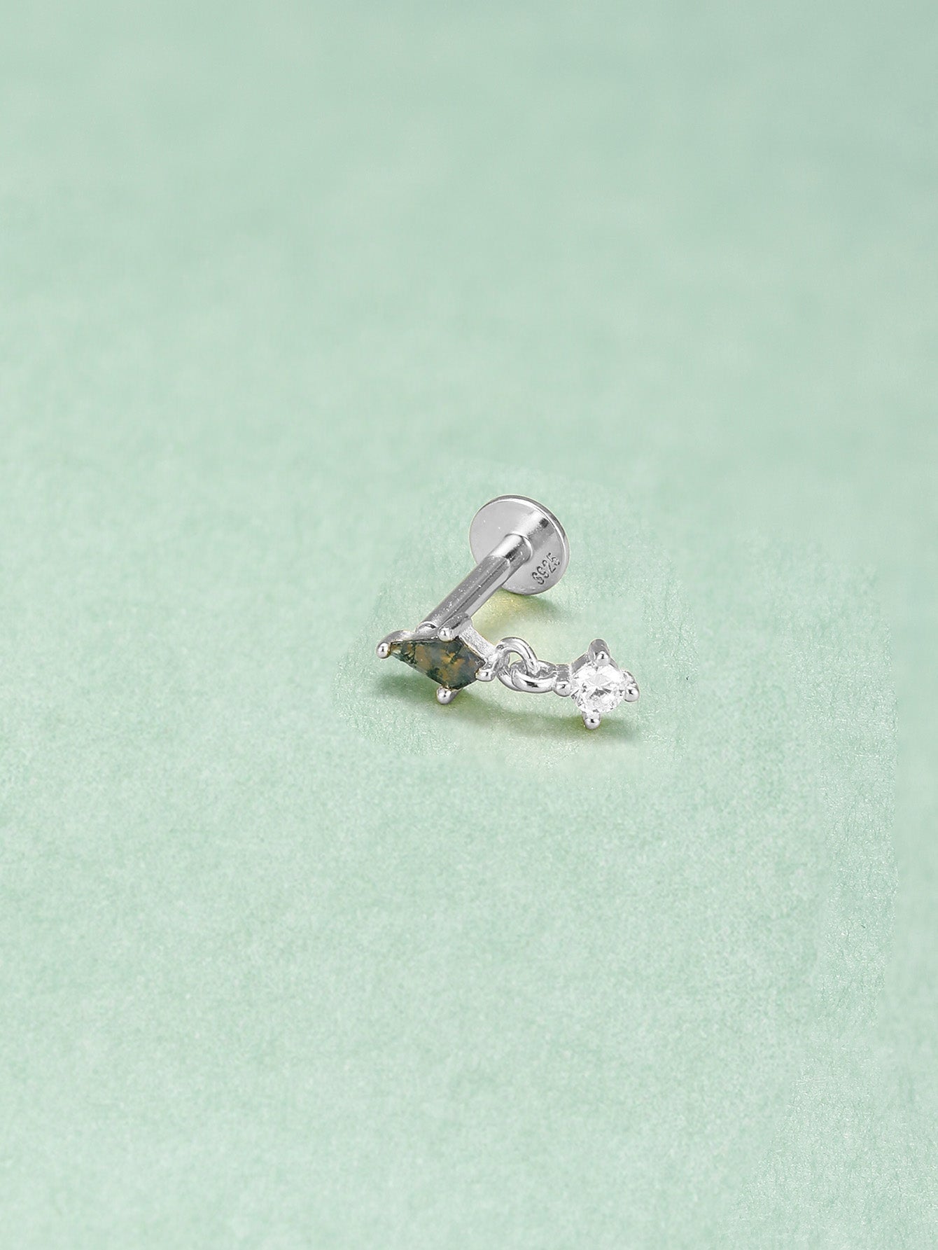 S925 アゲートイヤーピアス