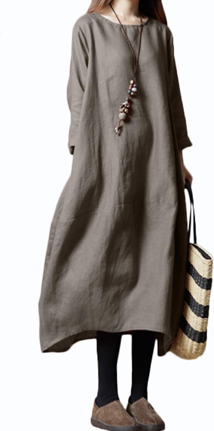 リネンマキシドレス