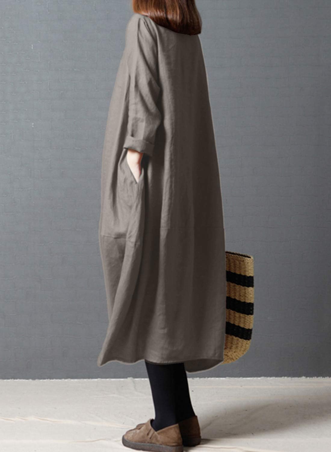 リネンマキシドレス