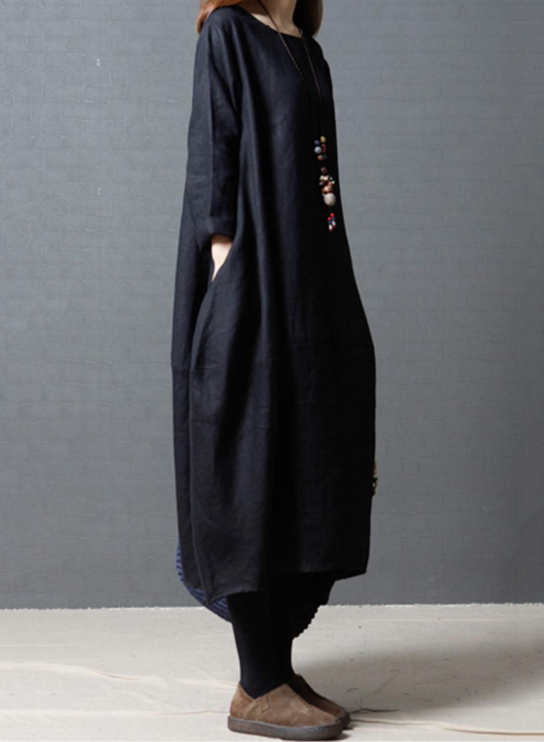 リネンマキシドレス