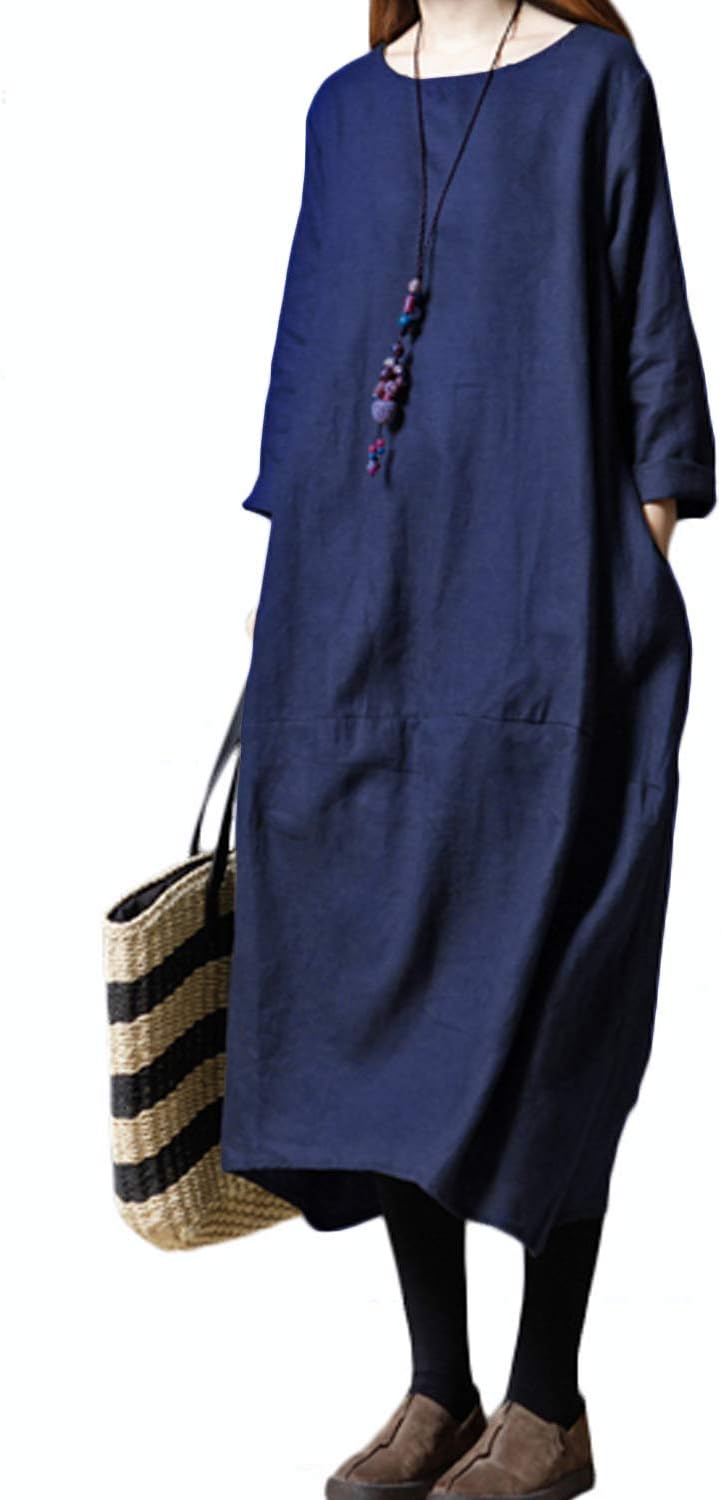 リネンマキシドレス