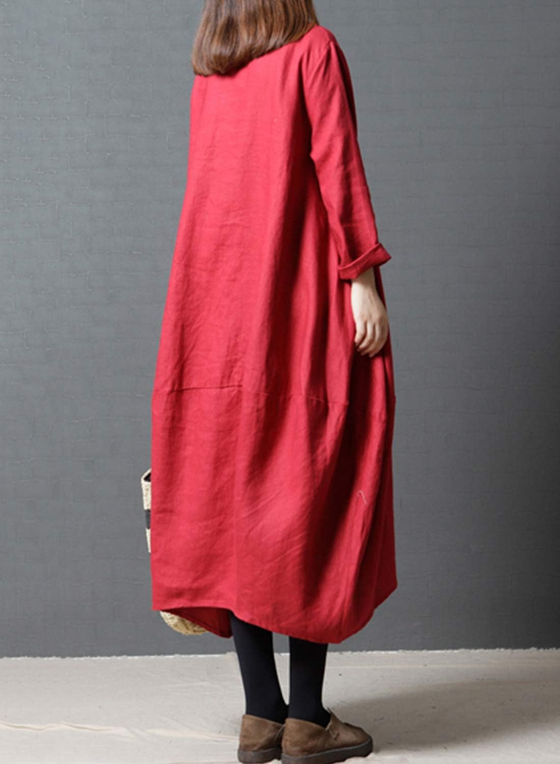 リネンマキシドレス