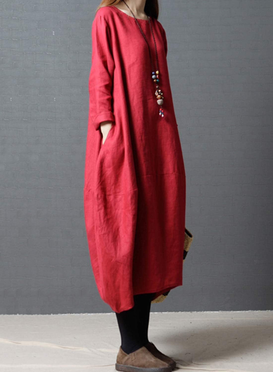 リネンマキシドレス