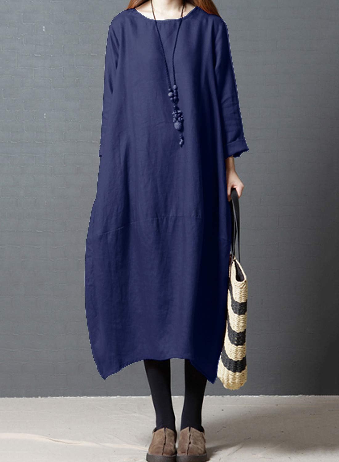 リネンマキシドレス