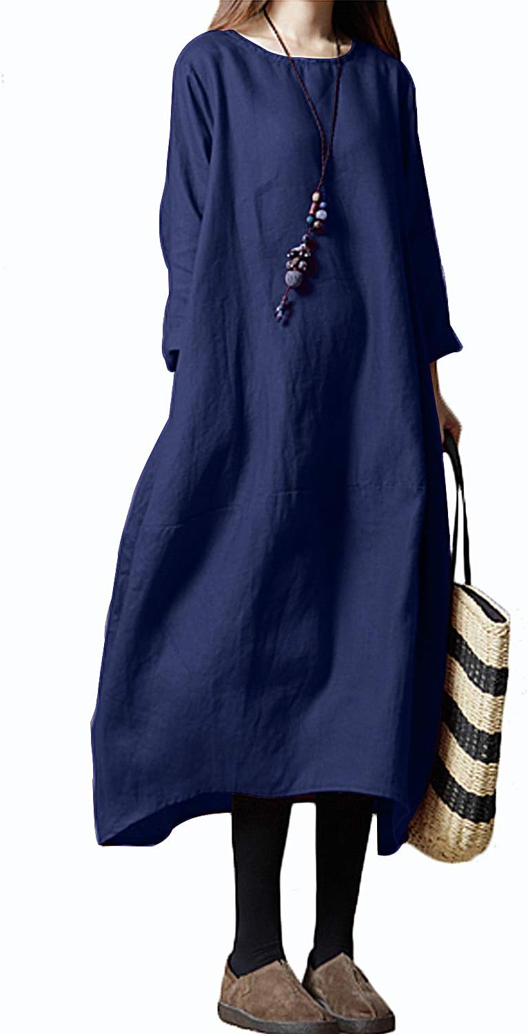 リネンマキシドレス