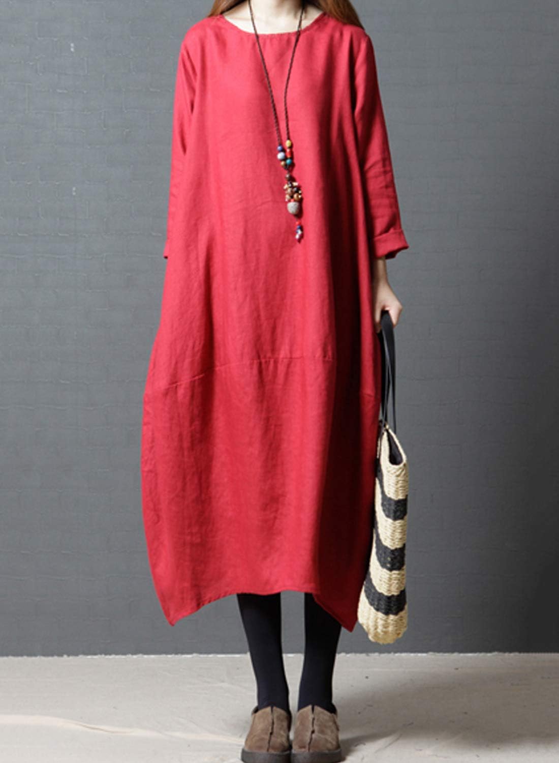 リネンマキシドレス