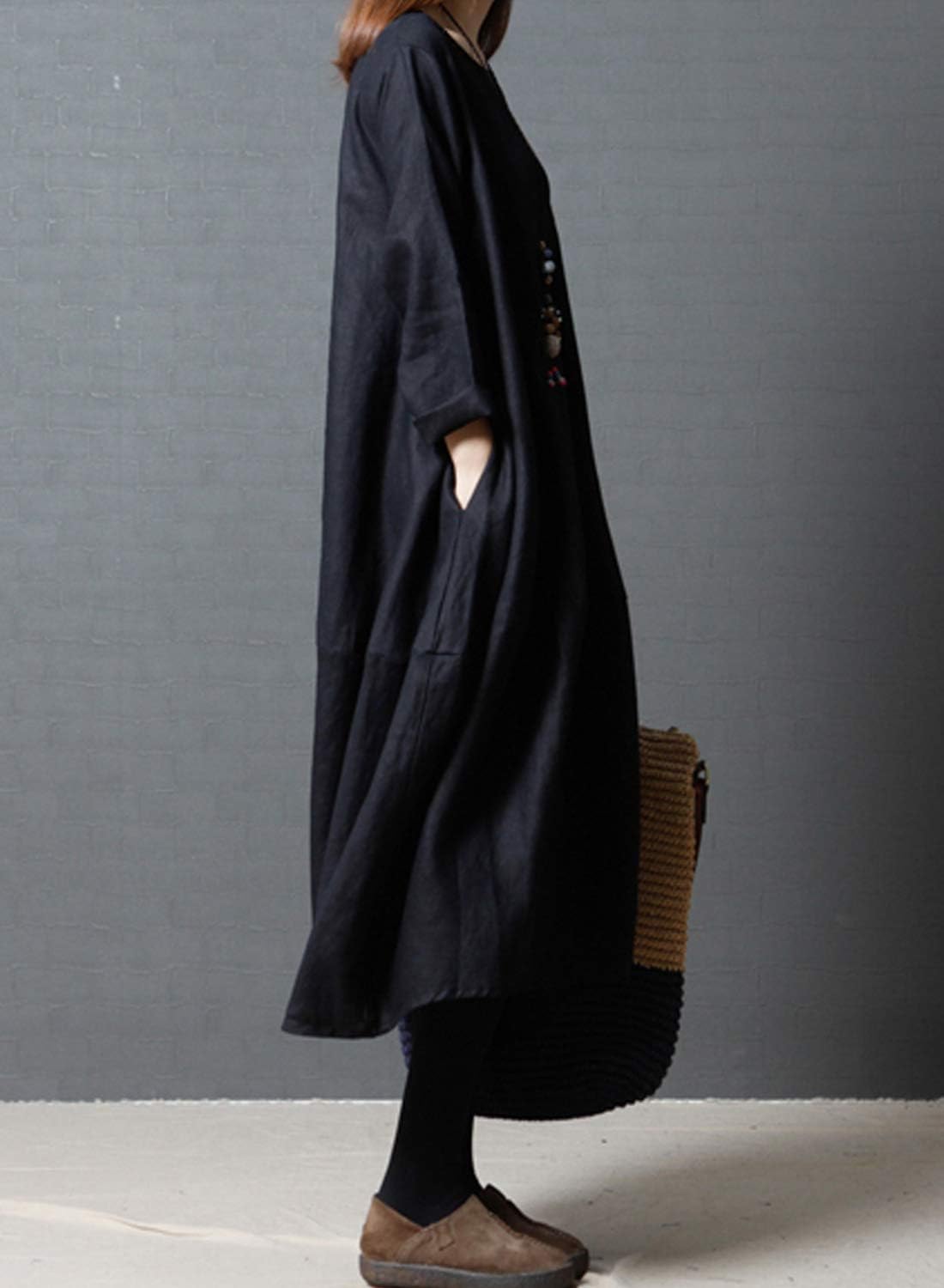 リネンマキシドレス