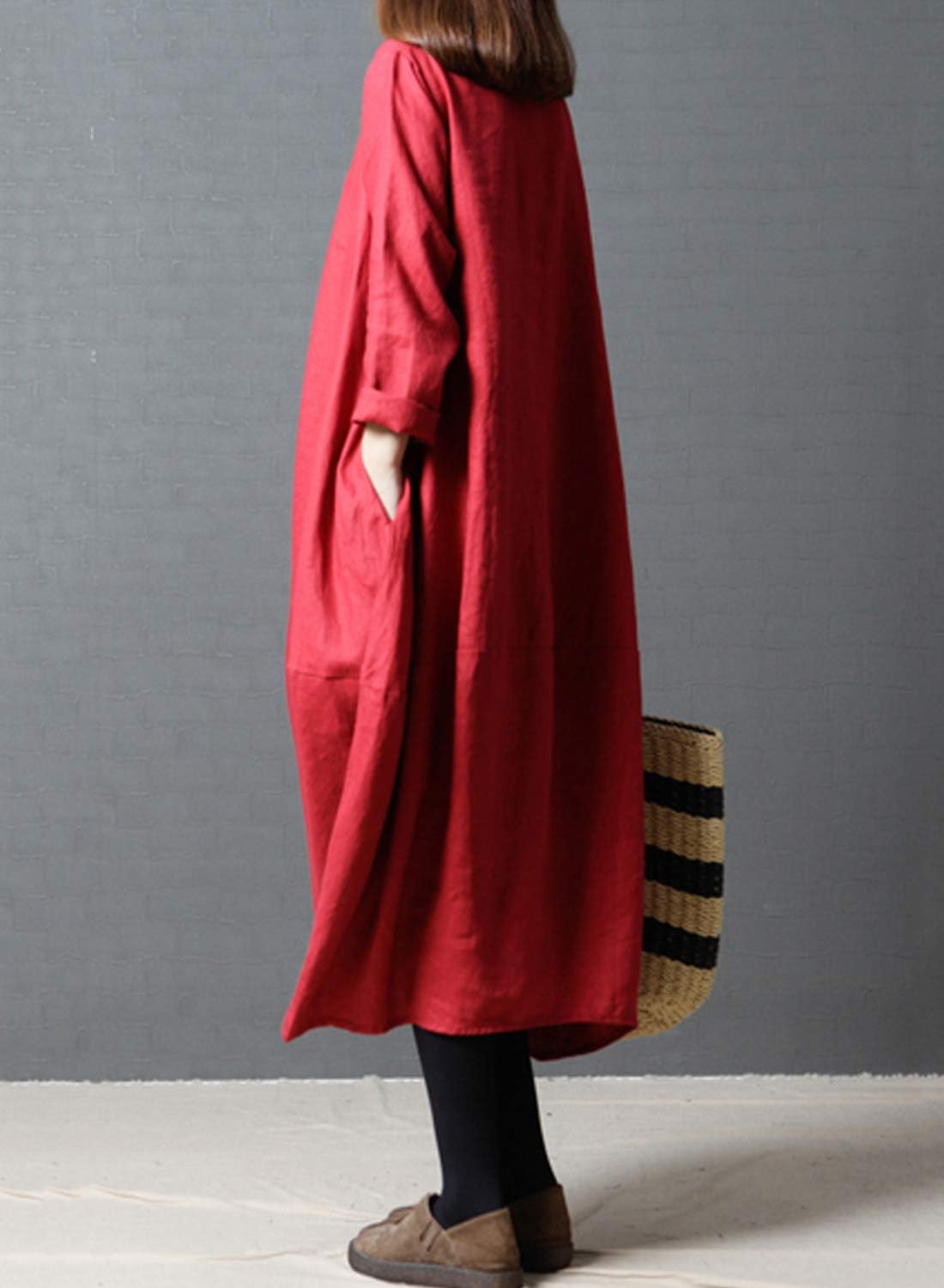 リネンマキシドレス