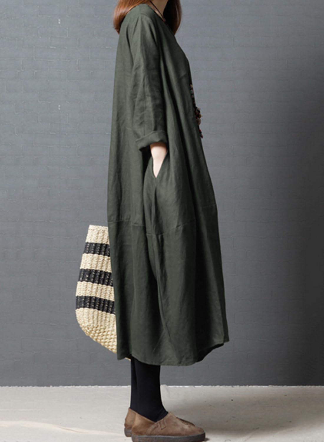 リネンマキシドレス