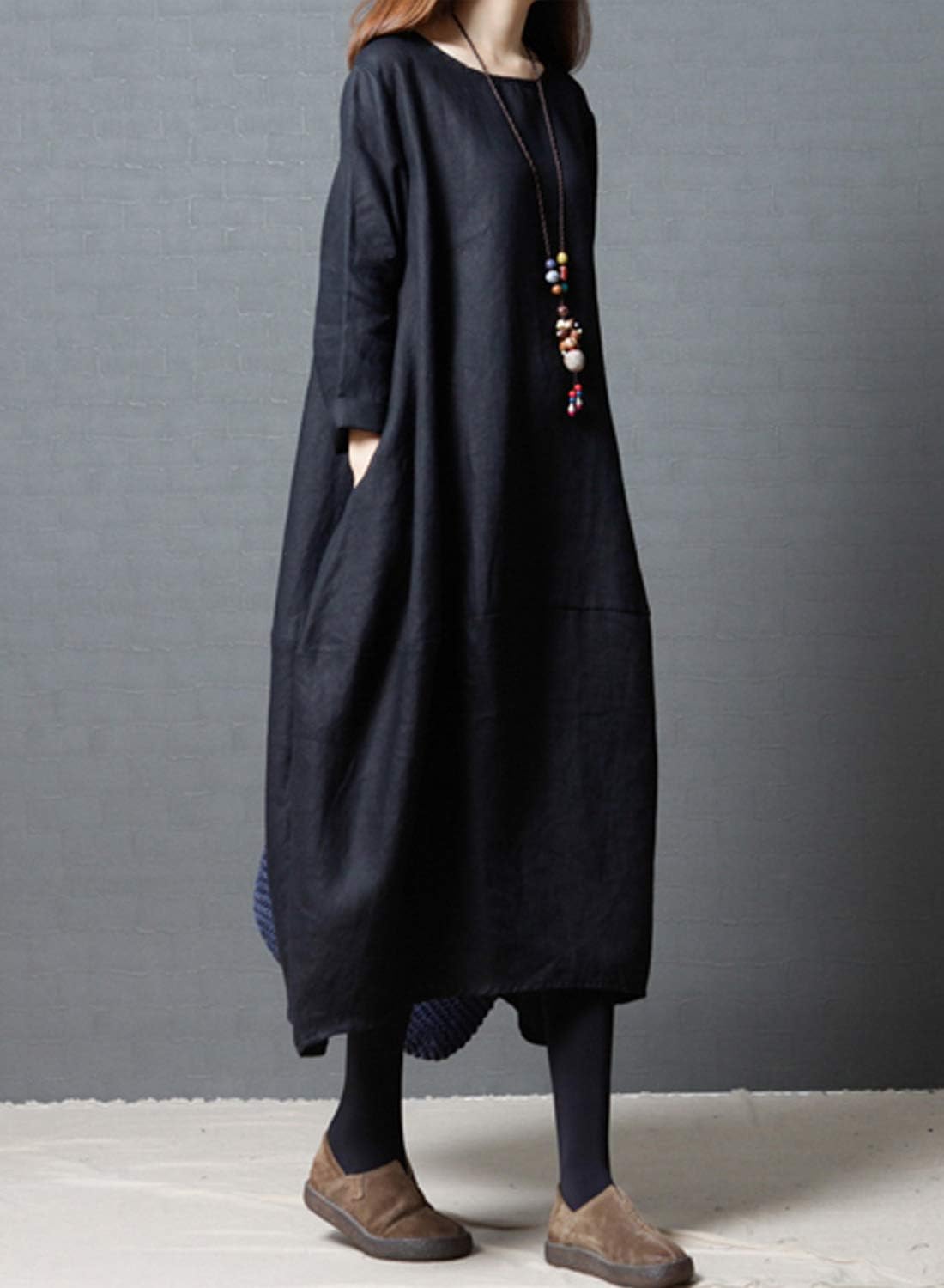 リネンマキシドレス