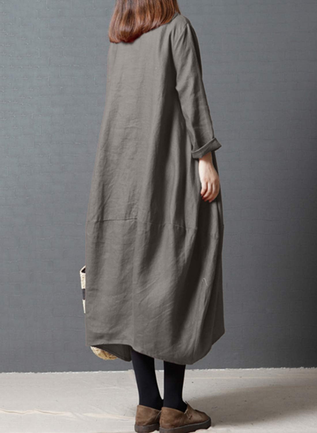 リネンマキシドレス