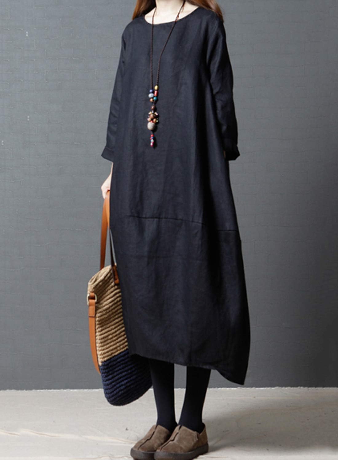 リネンマキシドレス