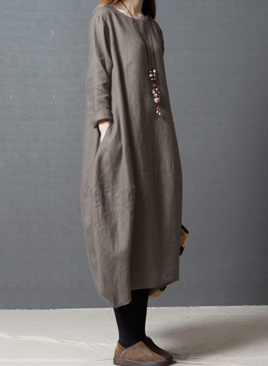 リネンマキシドレス