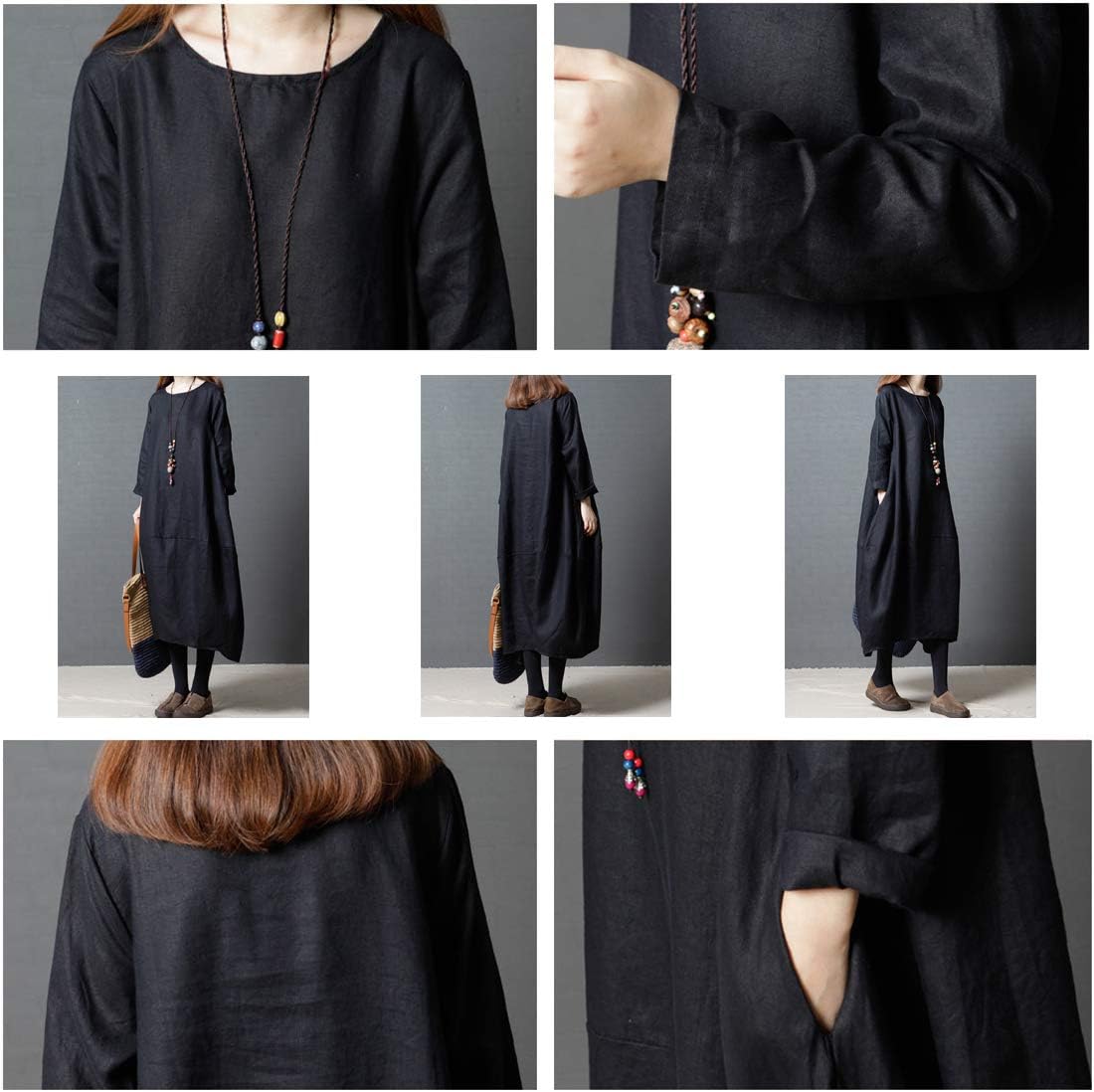 リネンマキシドレス