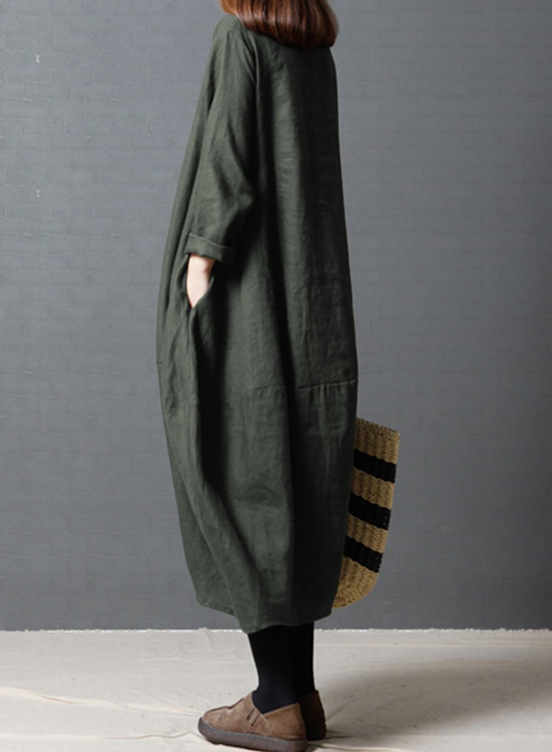 リネンマキシドレス