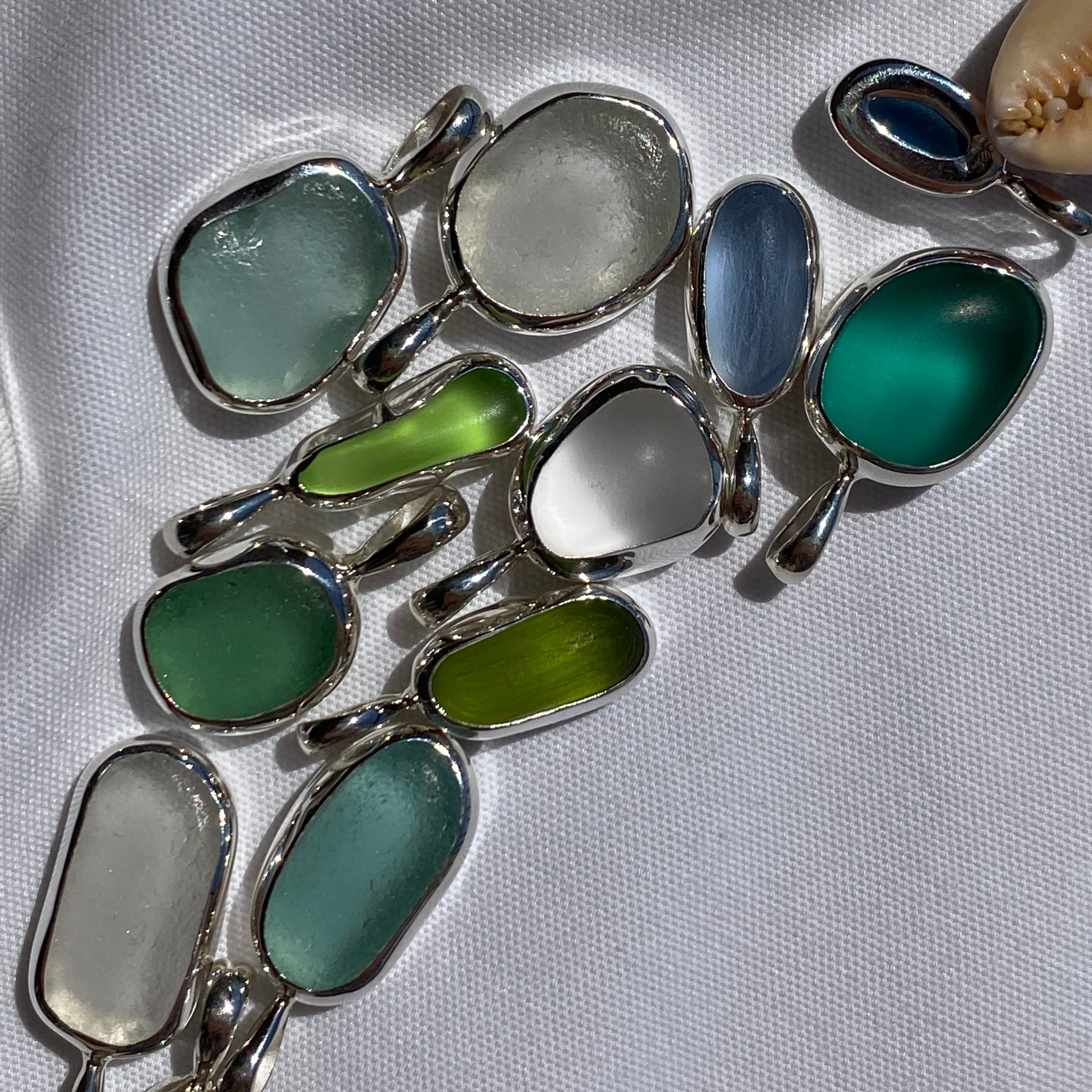 ハンドメイド シーグラス ネックレス