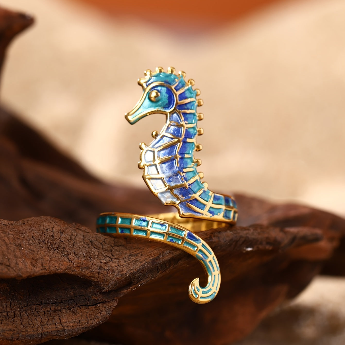 ステンレス製タツノオトシゴリング