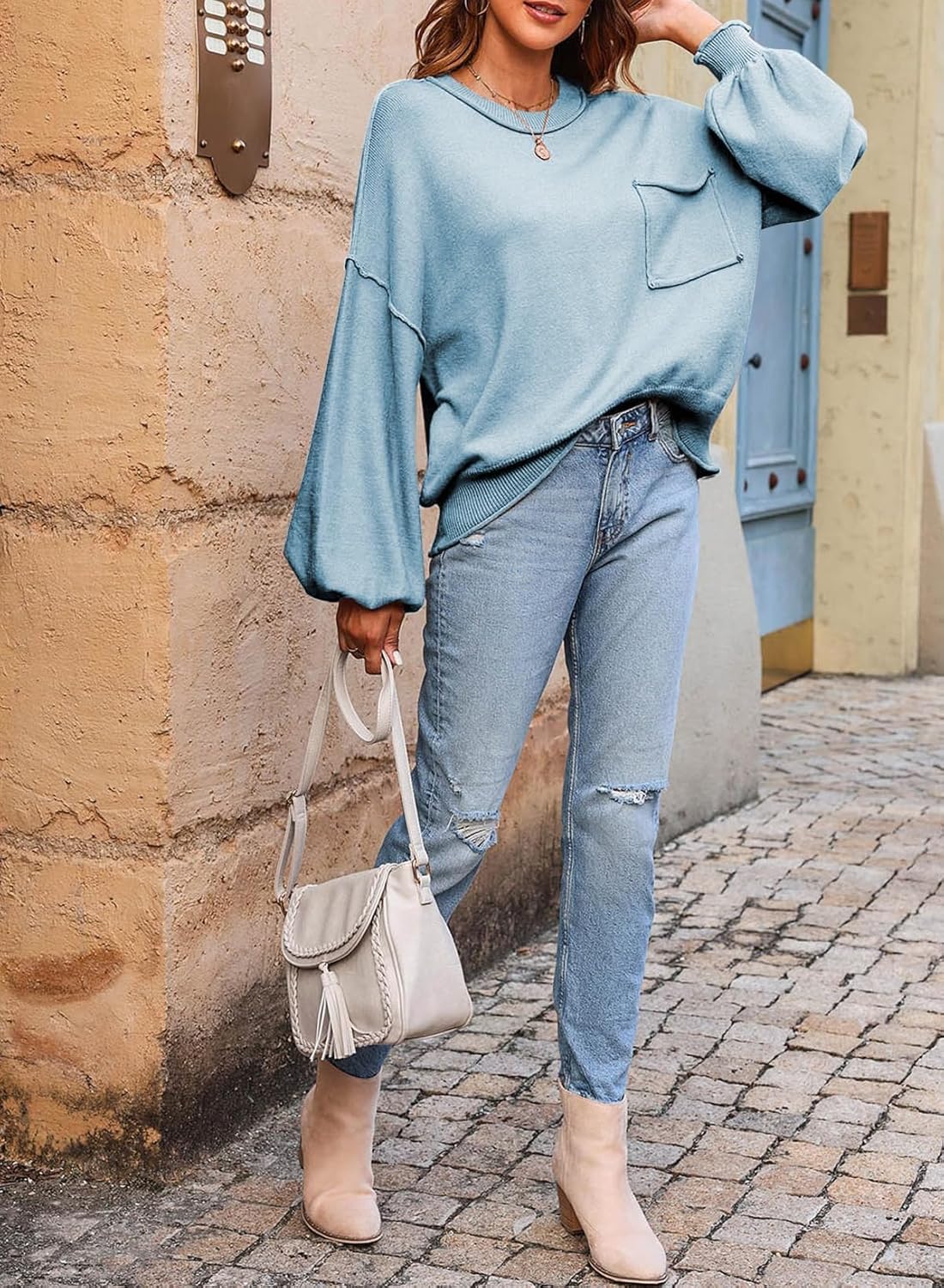 ランタンプルオーバーセーター