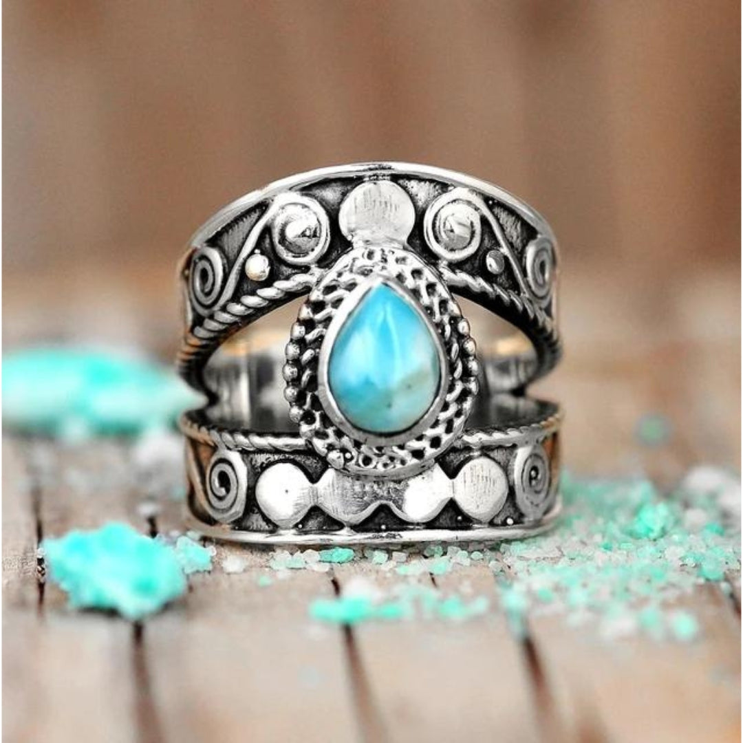 Turquoise Wire Open Ring