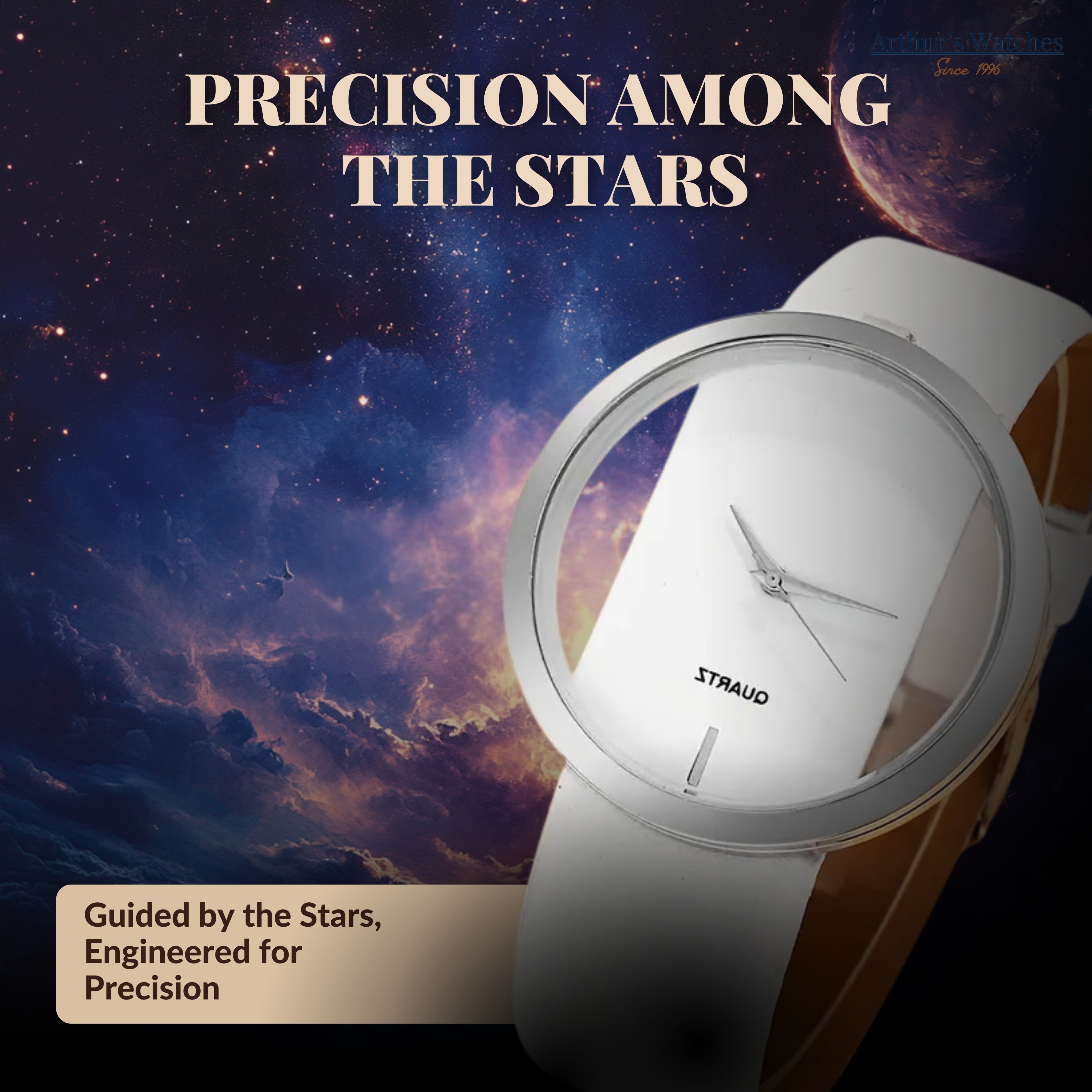 の透明ダイヤル腕時計