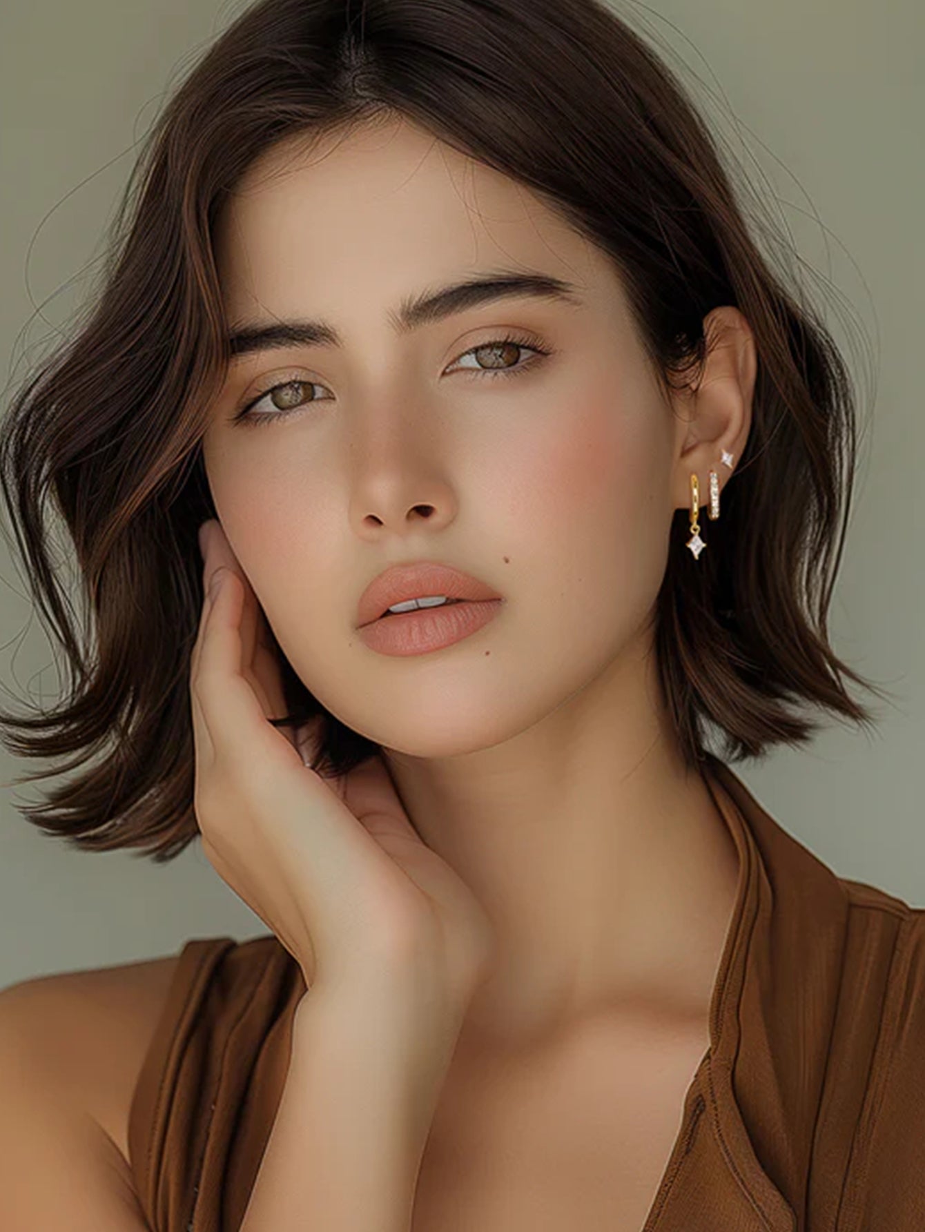 ジオメトリックジルコニアピアスセット