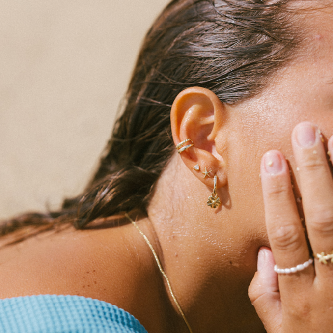 優美なフローラルイヤリング