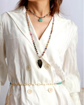 ラブラドライトクリスタルネックレス