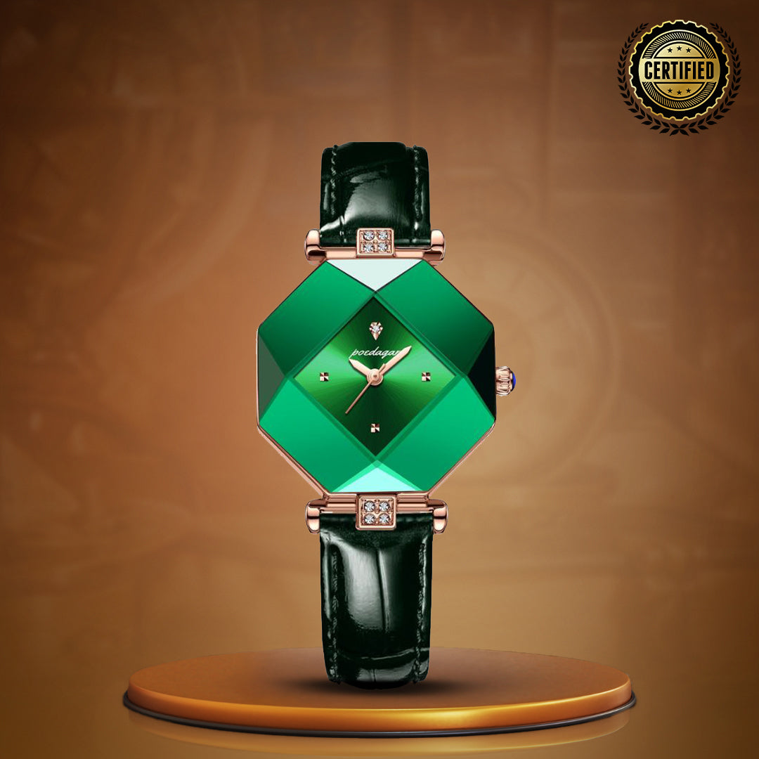 Modiva グリーンダイヤモンド型リストウォッチ
