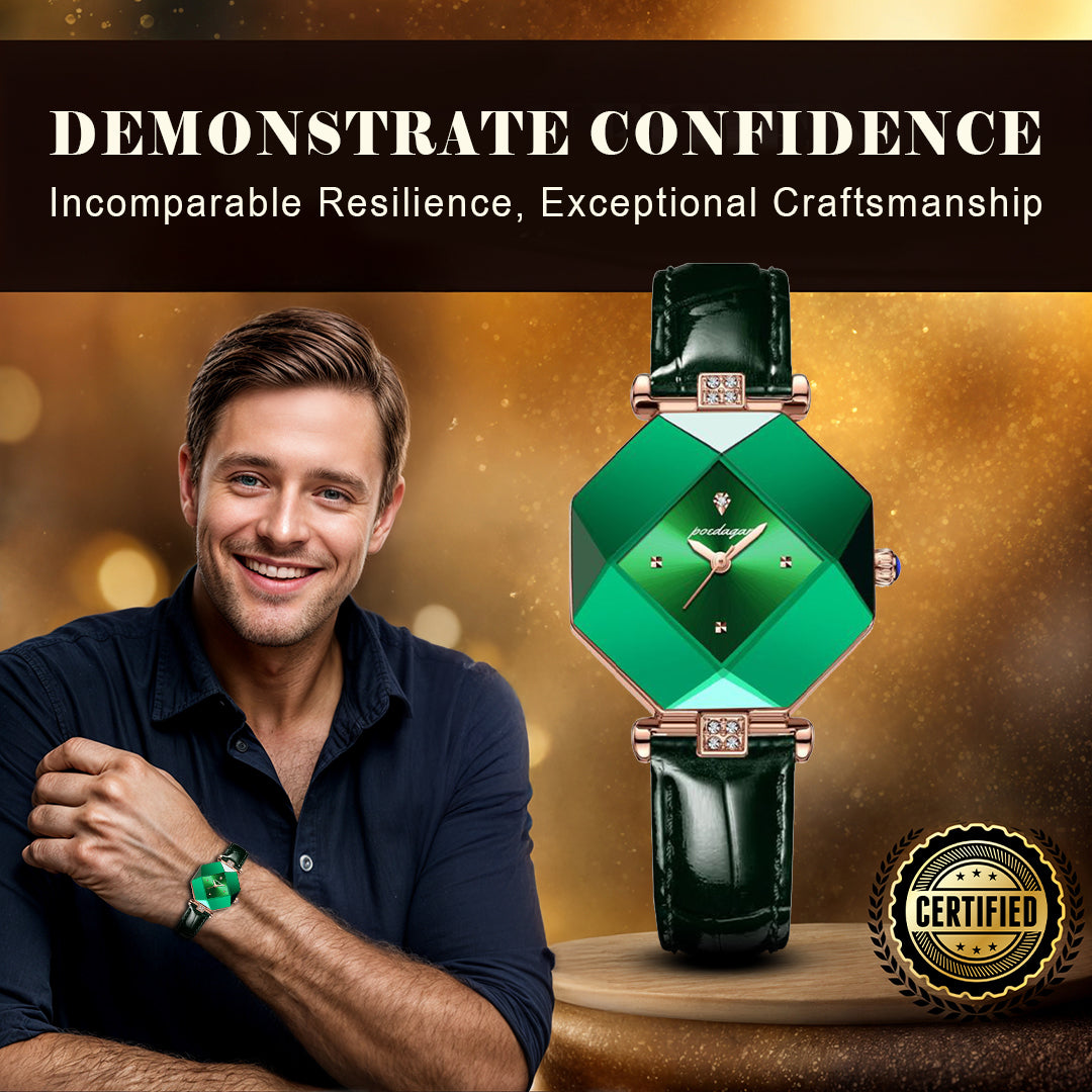 Modiva グリーンダイヤモンド型リストウォッチ