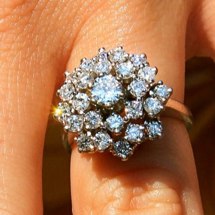 ヴィンテージフラワージルコニアリング