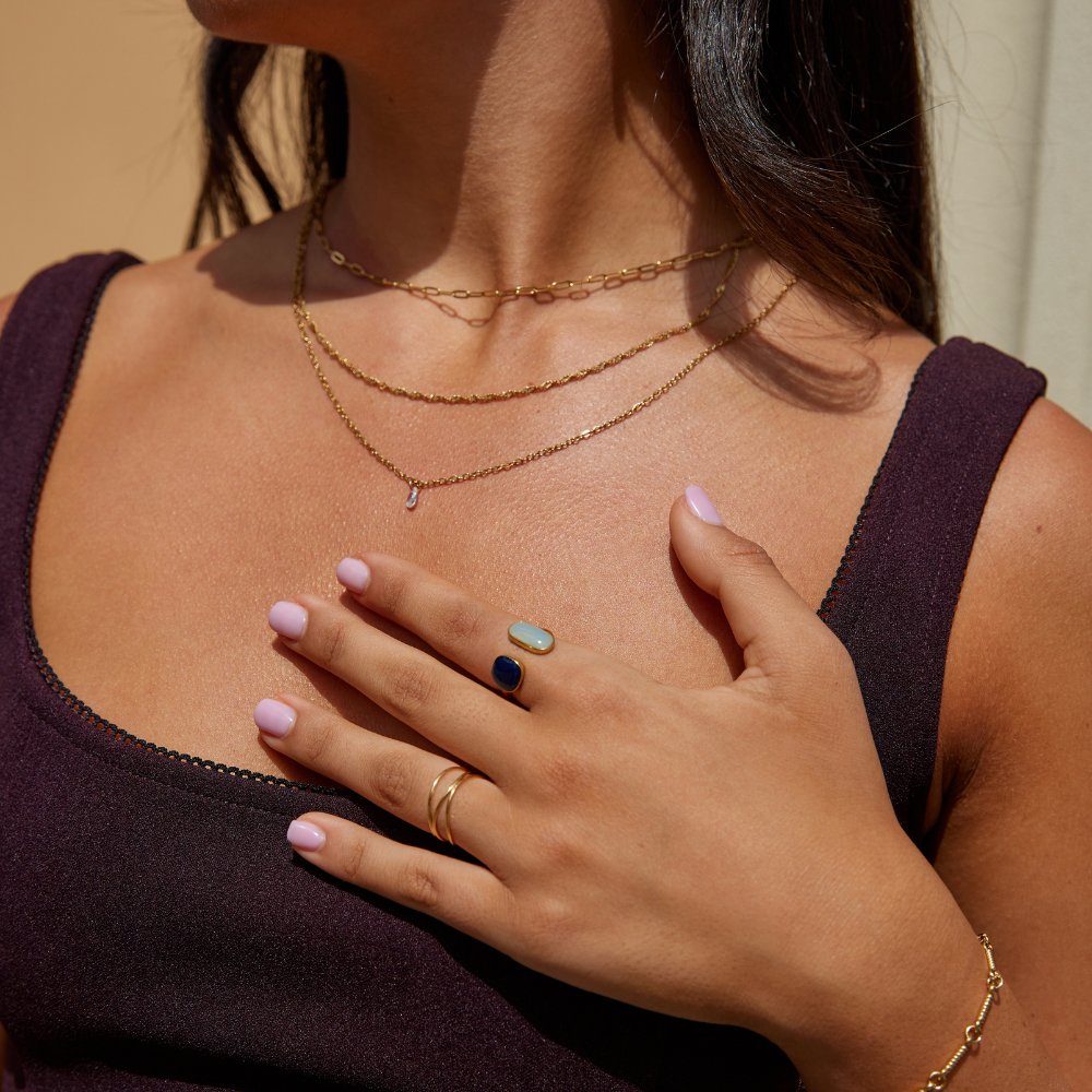 ラップドアクアマリンリング