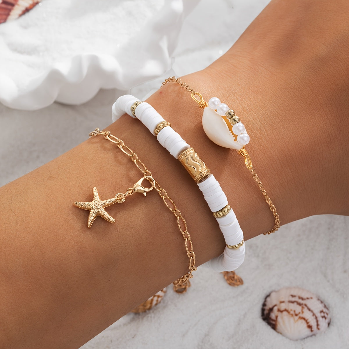 スターフィッシュ レイヤードブレスレットセット