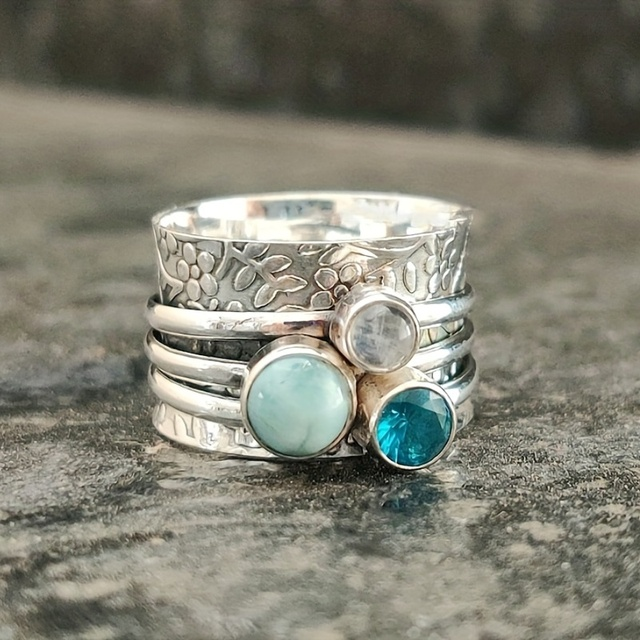 Natural Blue Stone Ring