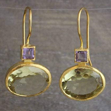 ヴィンテージグリーンクリスタルイヤリング