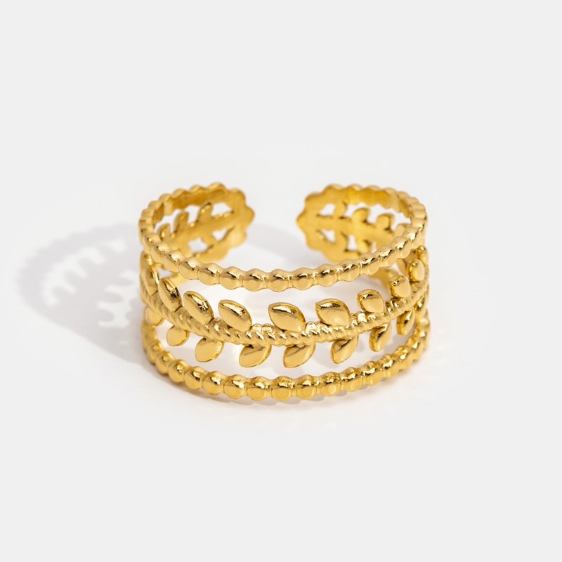 Marissa | Stacked Golden Leaf Ring