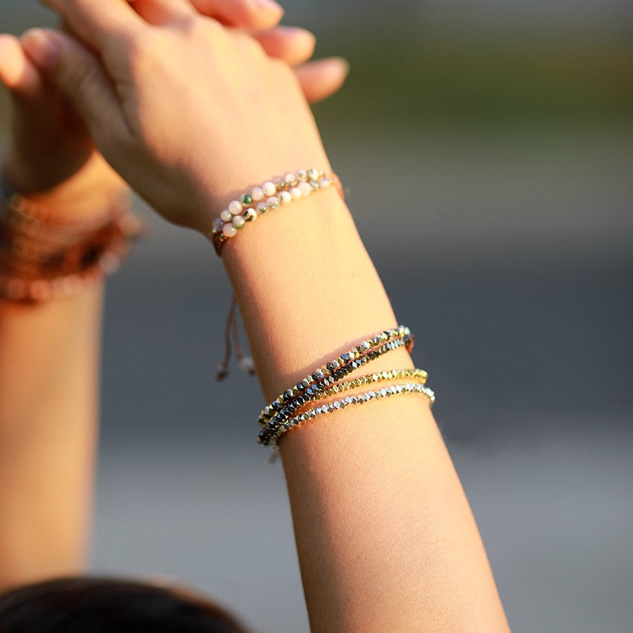 ボヘミアンビーズブレスレット