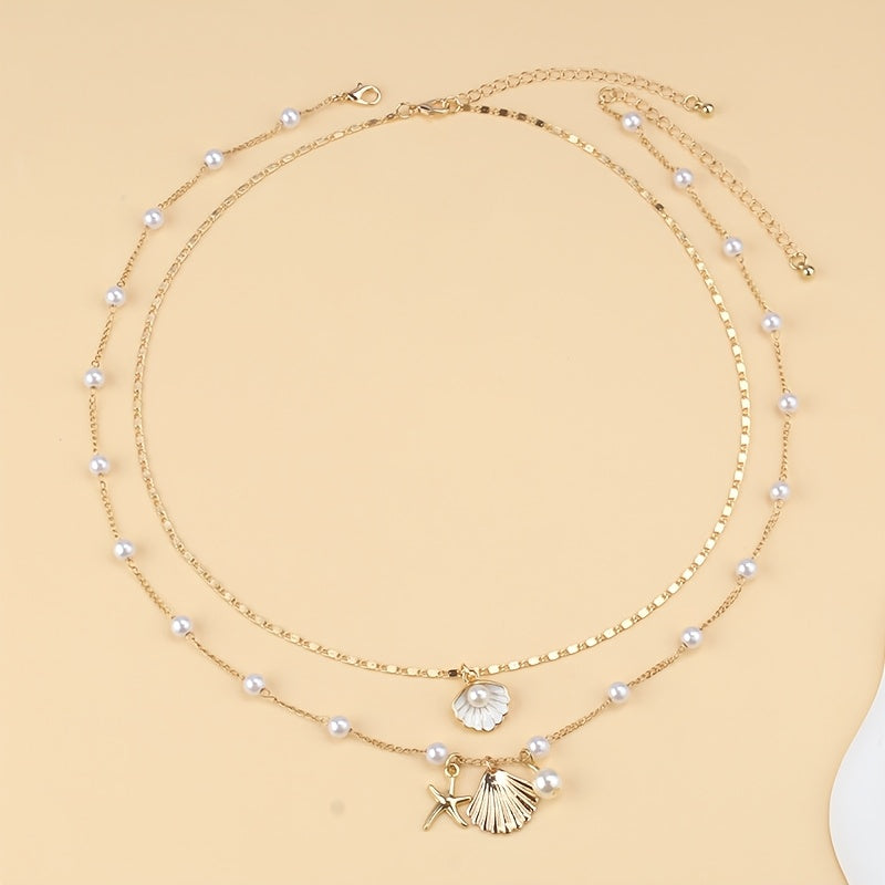 Beach Charm Duo Necklace Set