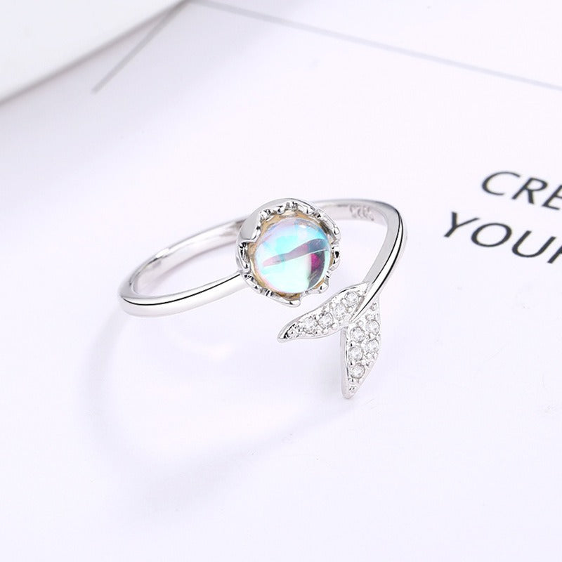 Moonstone Mermaid Tail Wrap Ring