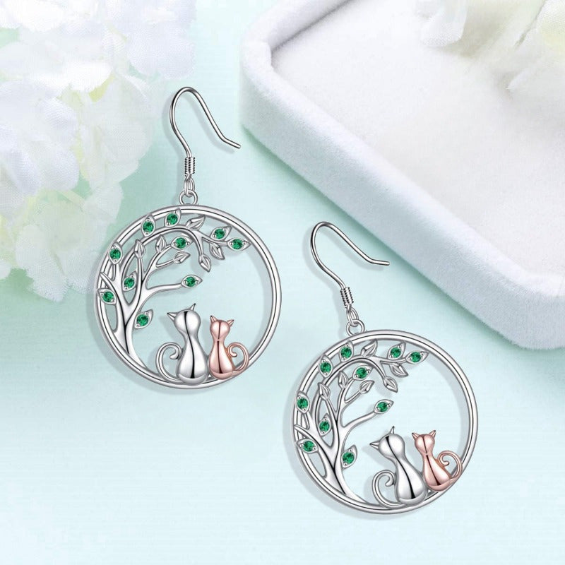 ラッキーツリーキャットピアス