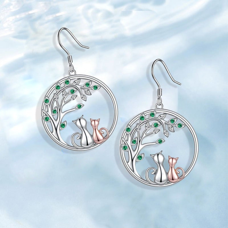 ラッキーツリーキャットピアス