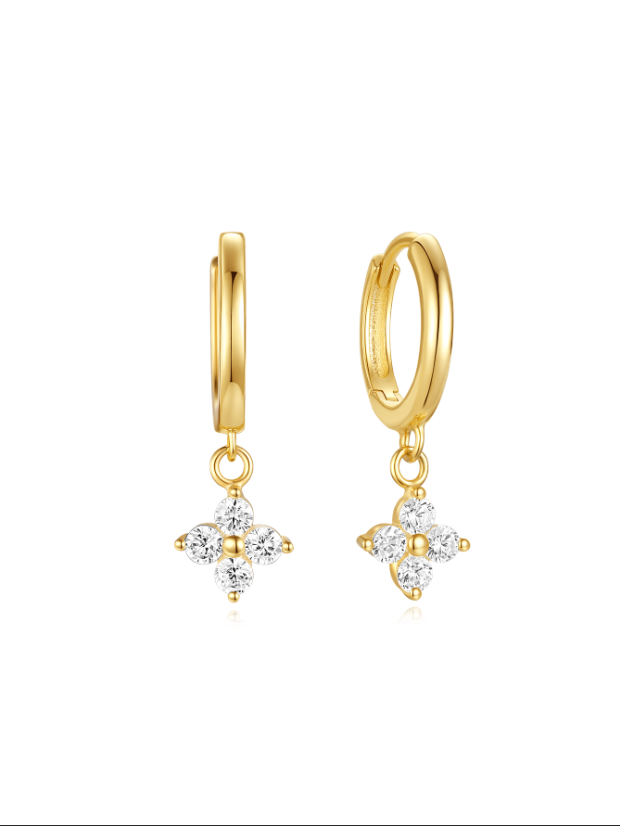 S925 ジルコン フラワースタッドセット